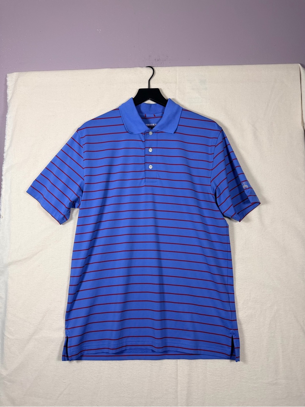 Brooks Brothers Blue Polo with Red Stripes